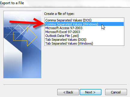 Step 6 Exporting your Outlook 2010 to KartHostKloud Mail