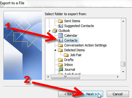 Step 7 Exporting your Outlook 2010 to KartHostKloud Mail