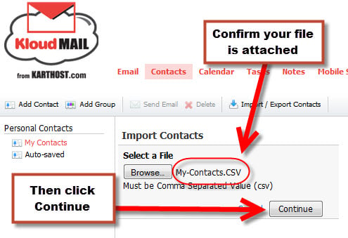 Step 12 Exporting your Outlook 2010 to KartHostKloud Mail