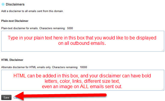 How to set up a Disclaimer for KloudEmail for your Domain