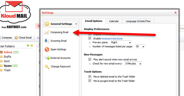 Add and Change Signature and Identity in Professional Email Step 2