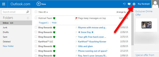 Step 1 How to Forward your Outlook.com | Live.com | Hotmail.com email accounts