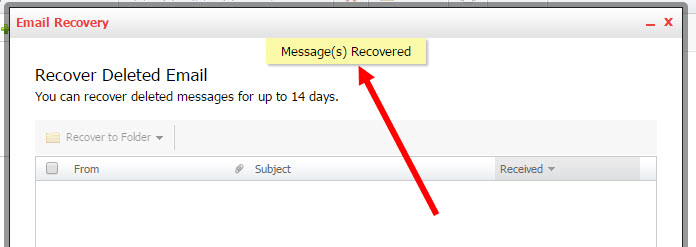 14 Day Backup restore for KloudEmail Professional Mail Final Step 5