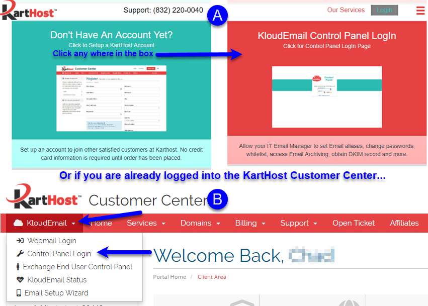 Accessing the KloudEmail Email Archiving Portal Step 1A