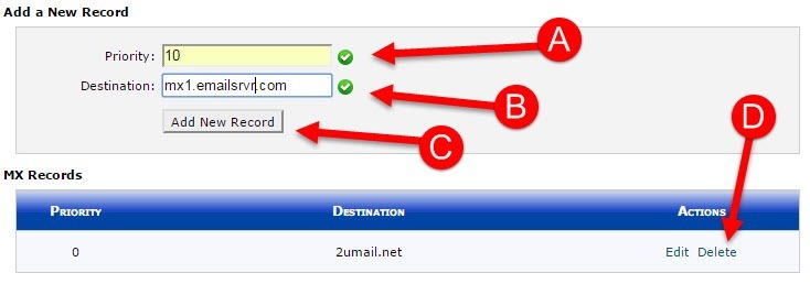 Changing email MX Records in cPanel at KartHost Step 3