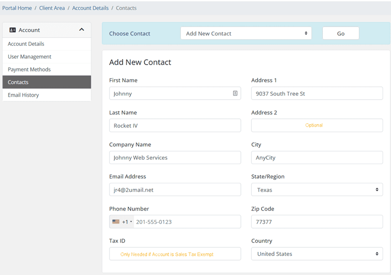 Contact - Adding and Managing a Customer Center Contact