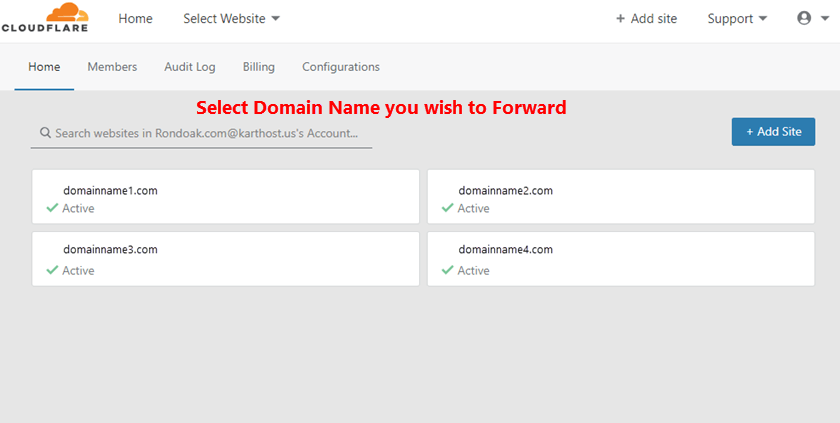 Cloudflare Domain Name Forwarding Step 1