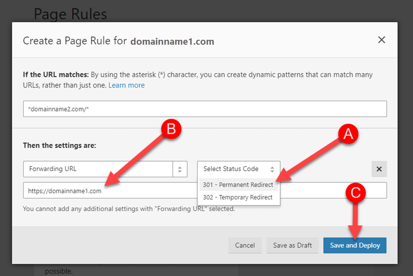 Cloudflare Domain Name Forwarding Step 6