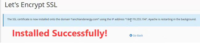 Generating a Let's Encrypt SSL Certificate on cPanel at KartHost Step 8