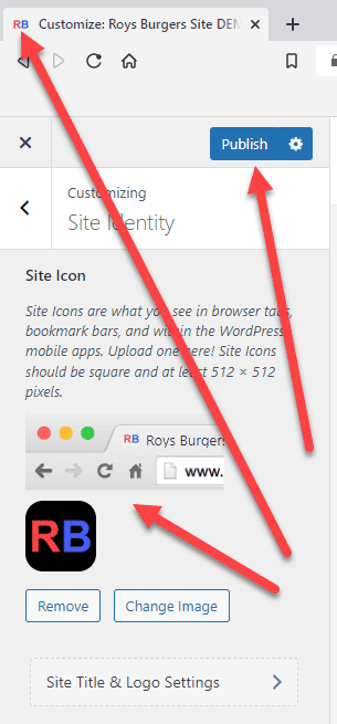 Now your Favicon will be showing on your WordPress powered site as shown on the resulting page. This process is complete.