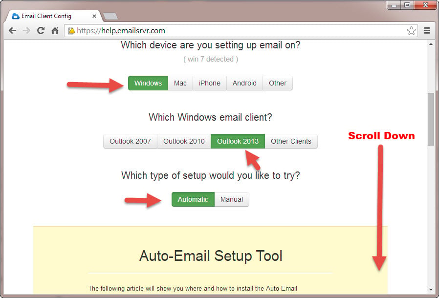 How to use the KartHostKloud Professional Mail Configuration Tool to set up your device Step 3