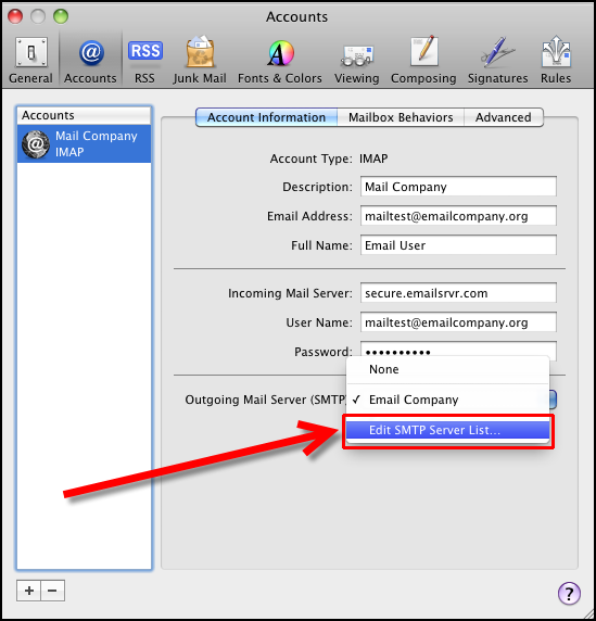 how do i view passwords in mac mail server settings