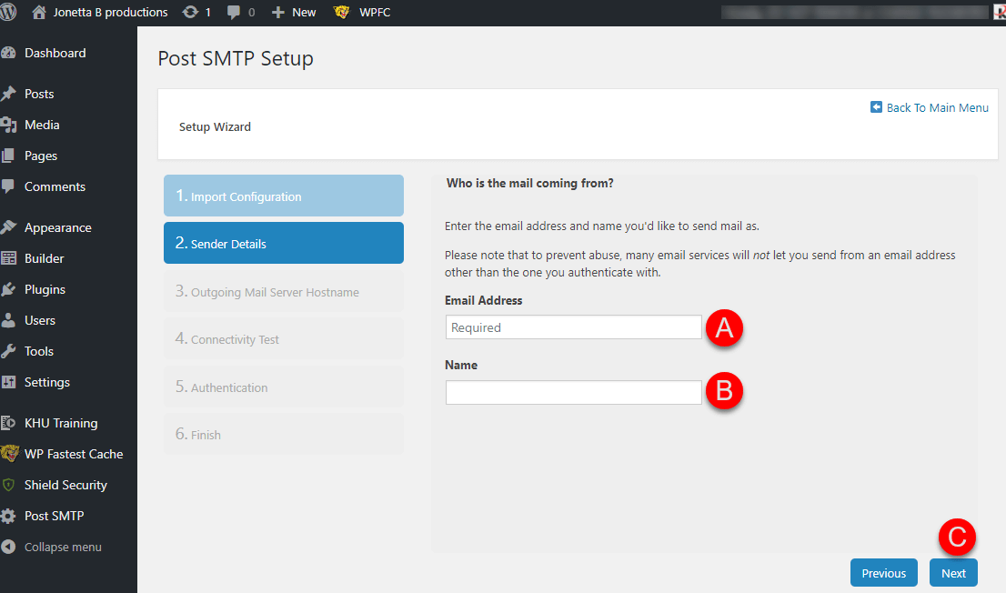 Setting up Mailgun with Post SMTP plugin Step 03