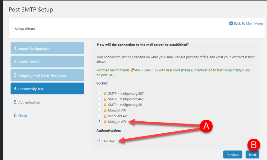 Setting up Mailgun with Post SMTP plugin Step 05