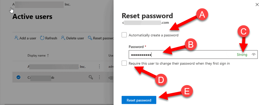 Microsoft Office 365 User (mailbox) Password Change Step 4
