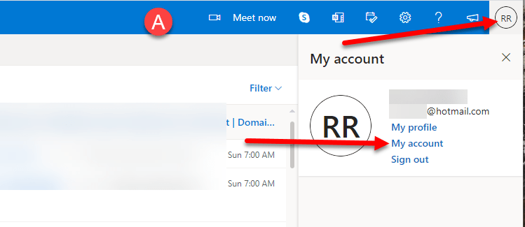 Outlook.com App Password Generation How To Step 1