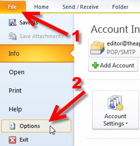 Step 2 Exporting your Outlook 2010 to KartHostKloud Mail