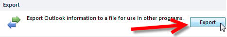 Step 4 Exporting your Outlook 2010 to KartHostKloud Mail