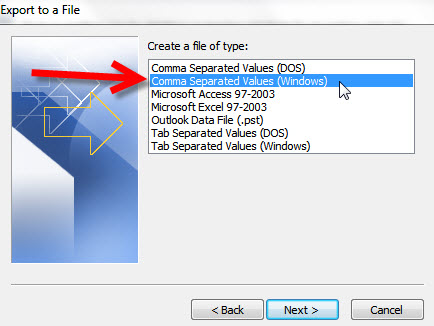 Step 6 Exporting your Outlook 2010 to KartHostKloud Mail