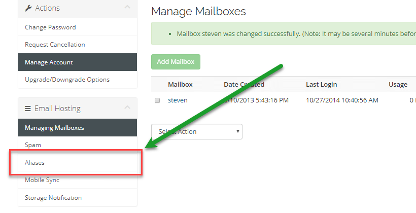KartHost Customer Center Renaming KloudEmail Mailbox Usernames Step 8