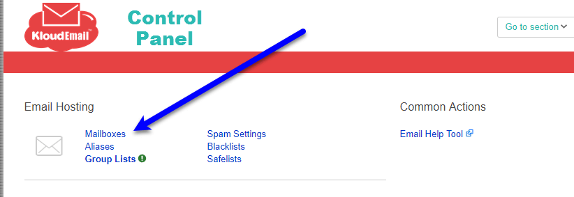 KloudEmail Control Panel Renaming KloudEmail Mailbox Usernames Step 1