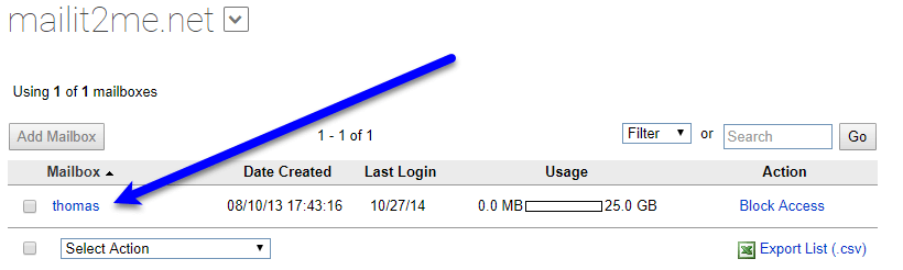 KloudEmail Control Panel Renaming KloudEmail Mailbox Usernames Step 3