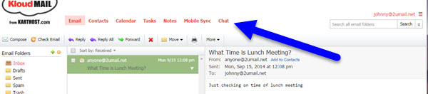  How to use Chat in Professional Mail Webmail from KartHost Step 1A