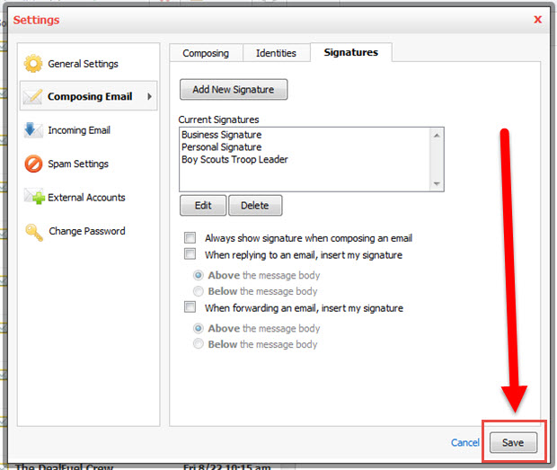  Add and Change Signature and Identity in Professional Email Step 5