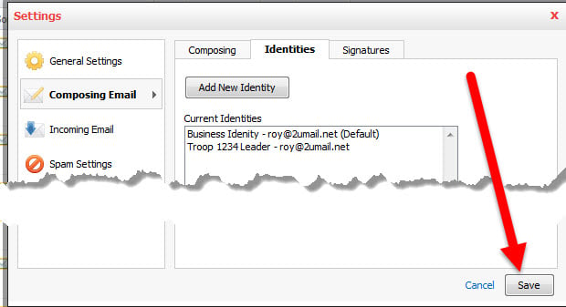 Add and Change Signature and Identity in Professional Email Step 8