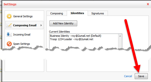 Add and Change Signature and Identity in Professional Email Step 8