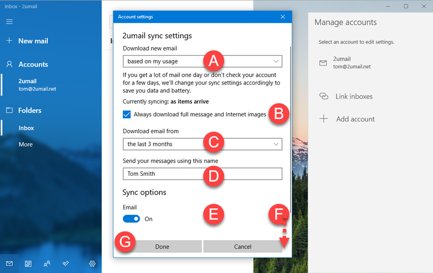 Adding KloudEmail Basic or Suite to Windows 10 Mail app Step 07