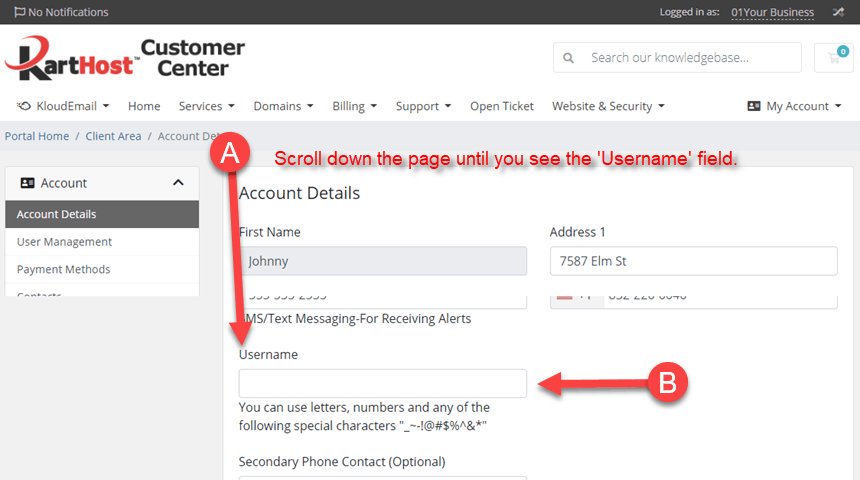 Step02 Creating a Username for the Owner User Account