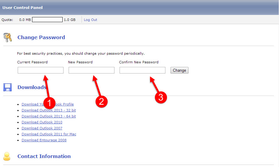 Step 1 To Change Your Password for Your Exchange Email Account using KartHostKloud Exchange