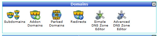 Click on the Parked Domains Icon to park a domain name