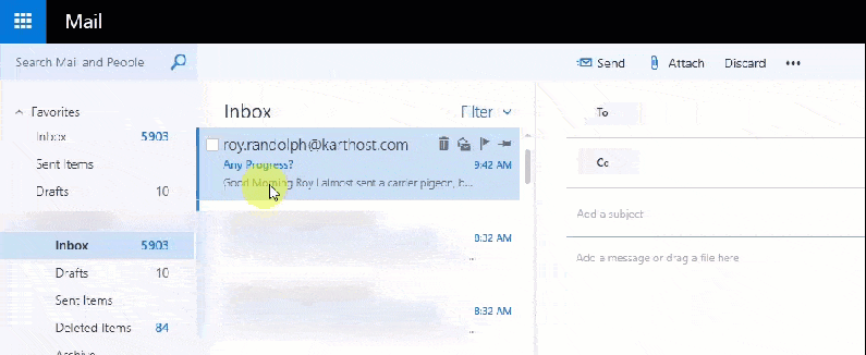 In OWA (Outlook Web App) forward email as an attachment