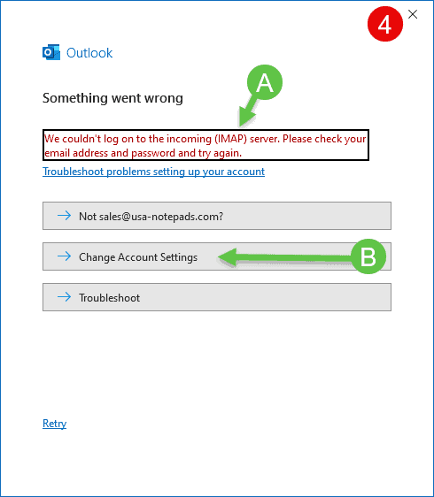 What you are suppose to see, just click on the Change Account Settings button shown by item B.