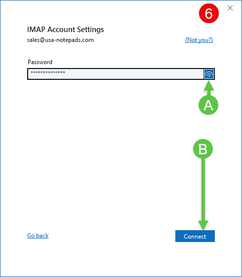 Confirm your password for your Hosted Exchange Mailbox