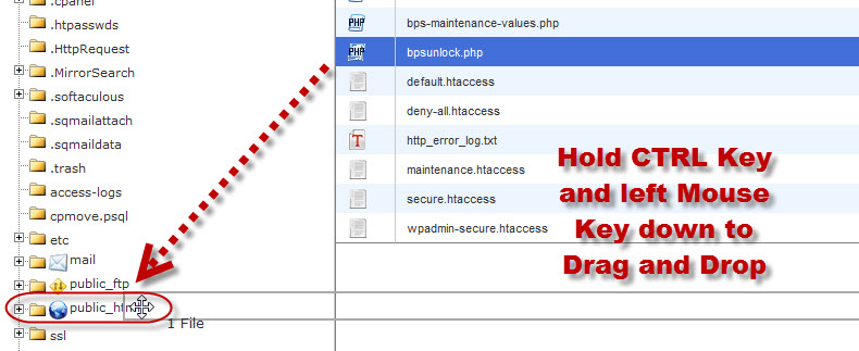 Copy a file and move to another folder in cPanel File Manager at KartHost