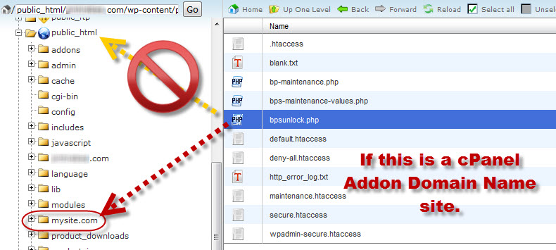 Dragging and dropping a file in cPanel File Manager to an Addon Domain at KartHost