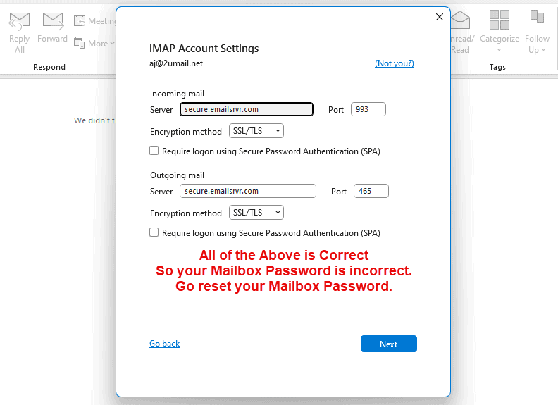 Outlook 365 IMAP Account Settings for your mailbox