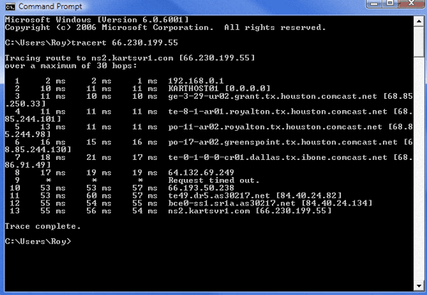 iptrace windows cmd