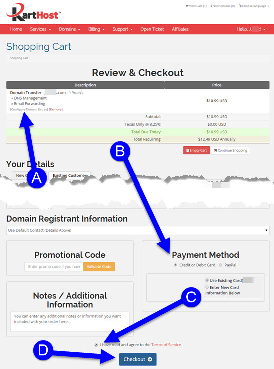 Transfering Your Domain Name from GoDaddy to KartHost Step 14